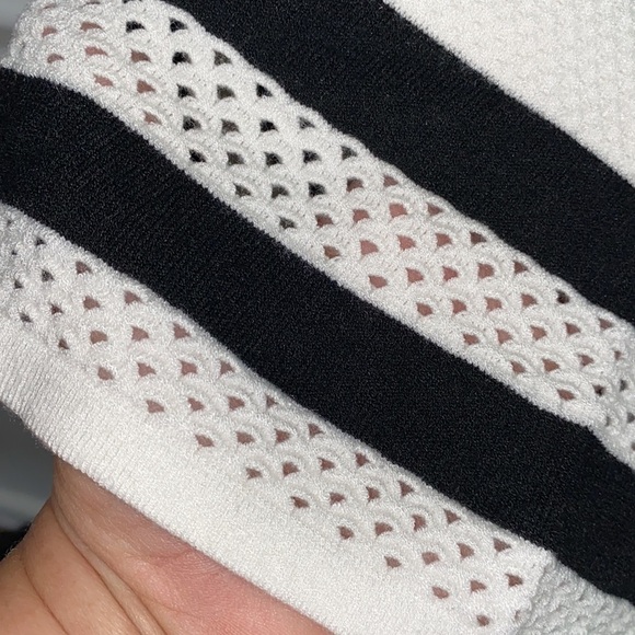 Milly dress small striped fit & flare knit stretch - Picture 2 of 4